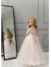 Beaded Long Sleeves Lace Tulle Flower Girl Dress